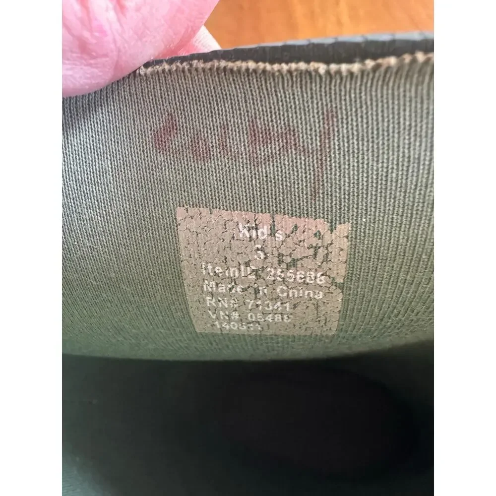 L.L. Bean Wellie Rain Boots Kids Size 3 Green Rubber